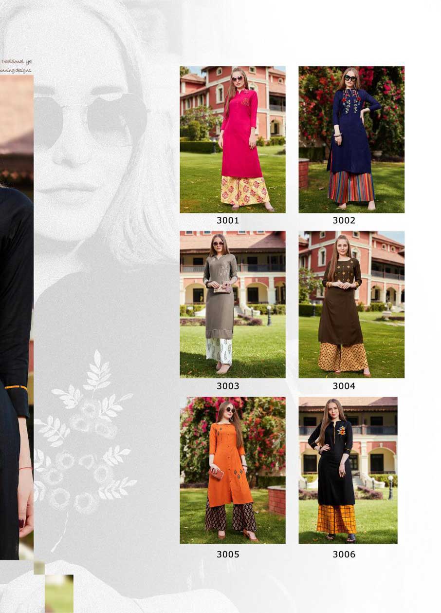 Bella's Vol-2 Rutu Creation Printed Kurti with Palazzo Bella's Vol-2 Rutu Creation Printed Kurti with Palazzo